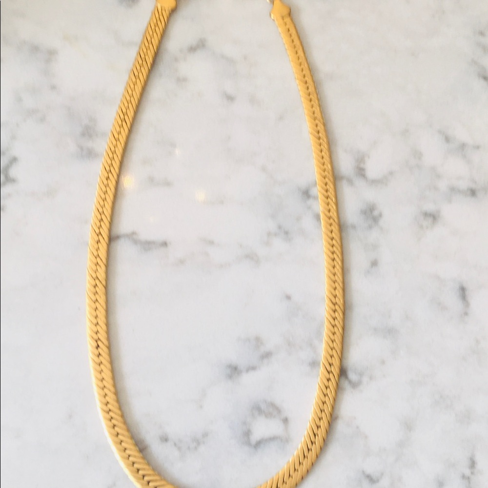 GIVENCHY Herringbone Gold Tone Chain Necklace - Picture 2 of 9